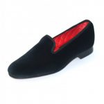 Ladies Plain Velvet Albert Slipper